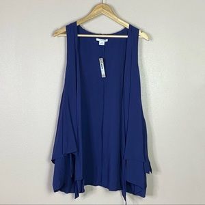 Ariat Southwestern Ashe Waterfall Vest Size Large Navy Blue